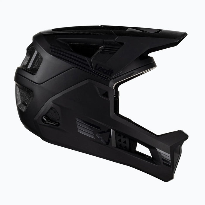 LEATT MTB Enduro 4.0 V23 bicycle helmet with removable chin bar, size M, black