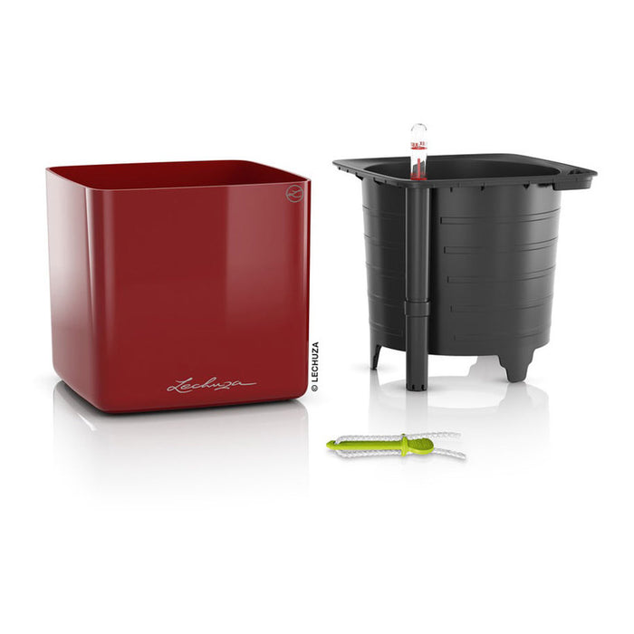 POT 17X17CM WITH IRRIGATION SYSTEM LECHUZA CUBE GLOSSY