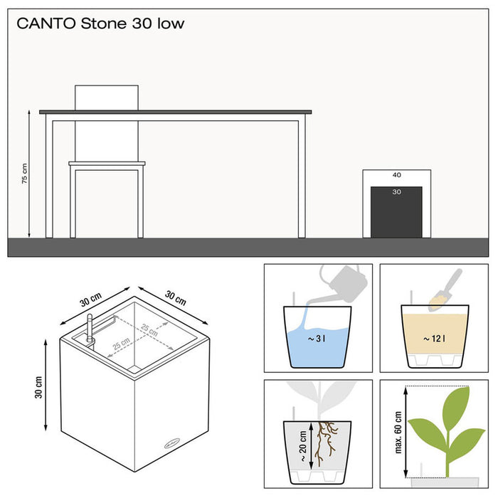 30X30CM POT WITH IRRIGATION SYSTEM LECHUZA CANTO