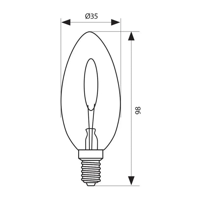 LED BULB E14 0.6W 230V 1800K 20LM FILAMENT VIVALUX GLOW LED - Декоративни крушки<<<Електрически