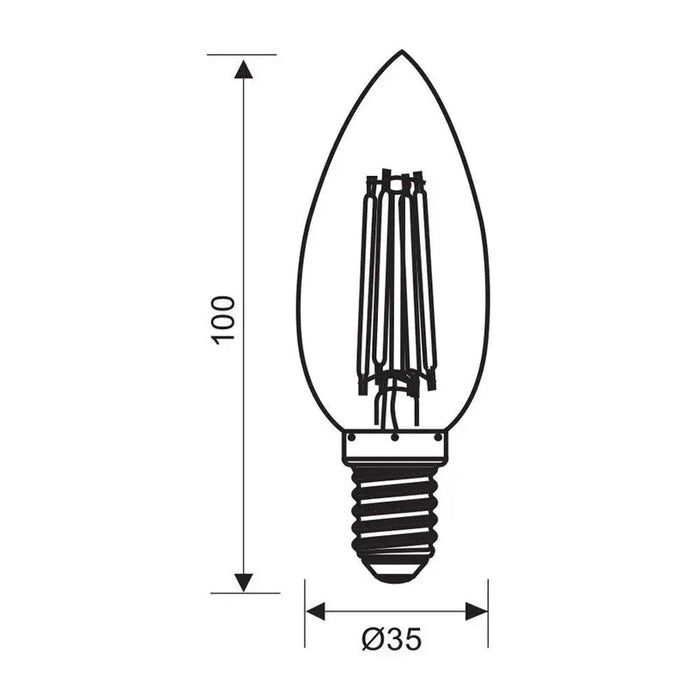 LED BULB E14 7W 230V 3000K 960LM FILAMENT VIVALUX FLICK LED PREMIUM - Декоративни крушки<<<Електрически