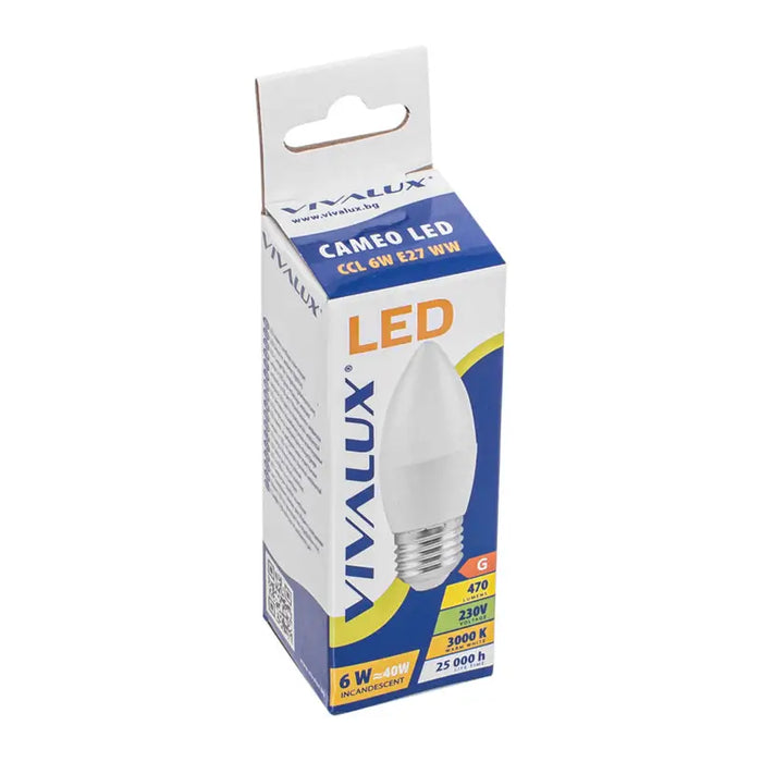 LED BULB E27 6W 470LM 3000K CANDLE VIVALUX - Led крушки<<<Електрически крушки<<<Осветление<<<Praktiker&&&LED