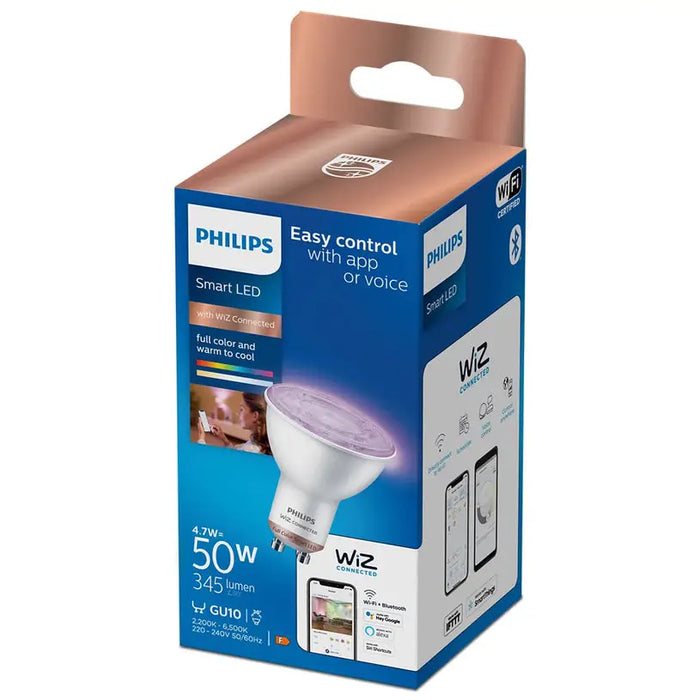 LED BULB GU10 4.7W 22-65K 345LM DIMMABLE MAT RGB WI-FI WIZ - Осветление<<<Смарт