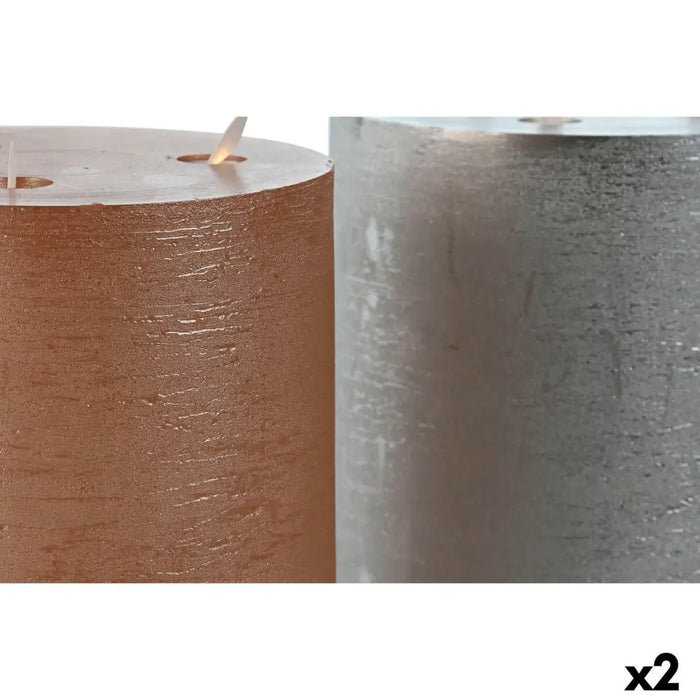 LED Candle DKD Home Decor Golden Silver 15 x 15 x 20 cm (AA) (2 Units) - Декорация и Осветление<<<Дом
