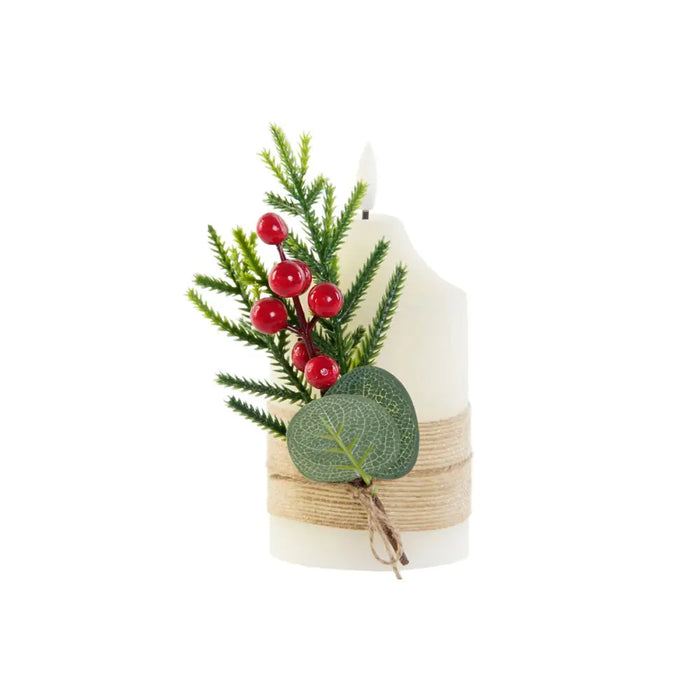 LED Candle DKD Home Decor White 7 x 7 x 12 cm (AA) - Декорация и Осветление<<<Дом Градина<<<BigBuy&&&LED