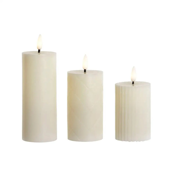 LED Candle Home ESPRIT Beige 5,5 x 5,5 x 13,5 cm (AA) - Декорация и Осветление<<<Дом Градина<<<BigBuy&&&LED