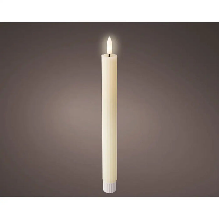 LED Candle Lumineo Beige Ø 2,2 x 24,5 cm (AAA) - Декорация и Осветление<<<Дом Градина<<<BigBuy&&&LED
