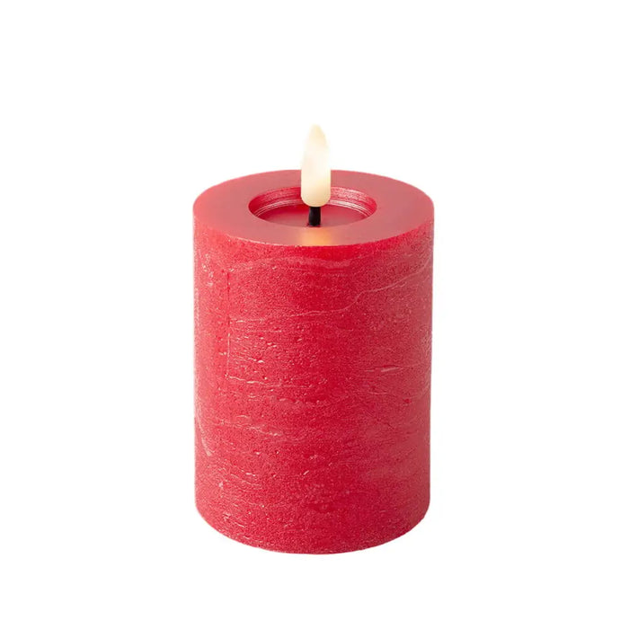 LED Candle Lumineo Red Ø 7 x 11,2 cm Rustic (AAA) - Декорация и Осветление<<<Дом Градина<<<BigBuy&&&LED
