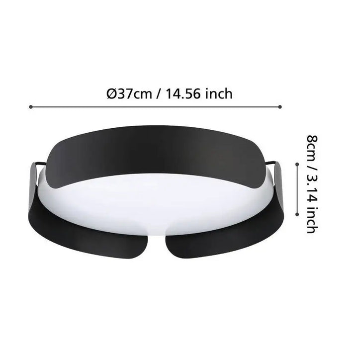 LED CEILING LAMP 24W 3000K 35CM BLACK EGLO VALCASOTTO - LED плафони<<<Вътрешно осветление<<<Осветление<<<Praktiker