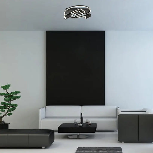 LED CEILING LAMP 40W 4000K BLACK RABALUX AZTEC - LED плафони<<<Вътрешно осветление<<<Осветление<<<Praktiker