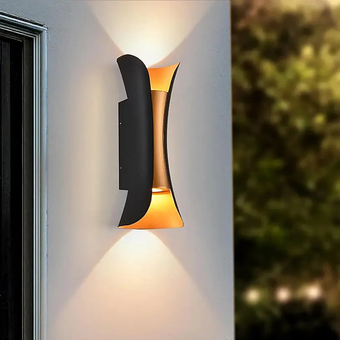 LED FACADE FIXTURE 10W 3000-6400K IP65 BLACK/GOLD VIVALUX BOSTON - Фасадни тела<<<Външно