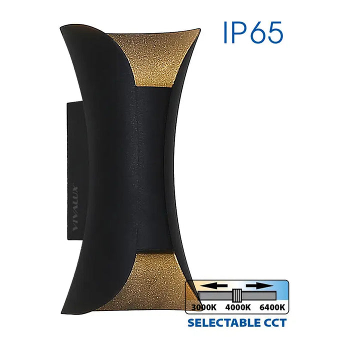 LED FACADE FIXTURE 10W 3000-6400K IP65 BLACK VIVALUX BOSTON - Фасадни тела<<<Външно