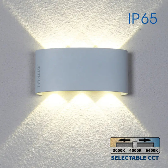 LED FACADE FIXTURE 6W 3000-6400K IP65 WHITE VIVALUX ARUBA - Фасадни тела<<<Външно