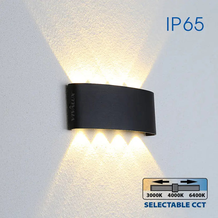 LED FACADE FIXTURE 8W 3000-6400K IP65 BLACK VIVALUX ARUBA - Фасадни тела<<<Външно
