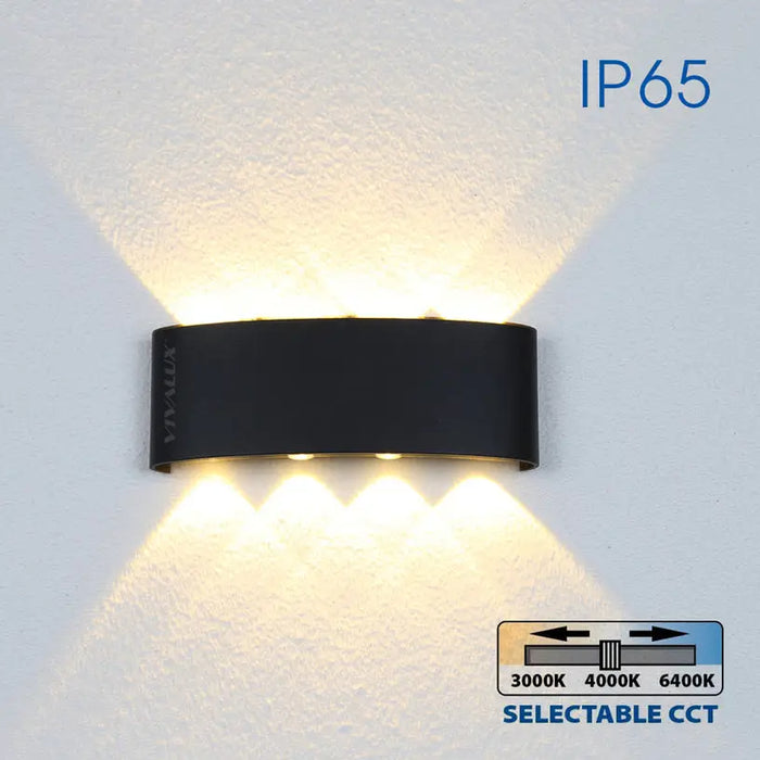 LED FACADE FIXTURE 8W 3000-6400K IP65 BLACK VIVALUX ARUBA - Фасадни тела<<<Външно