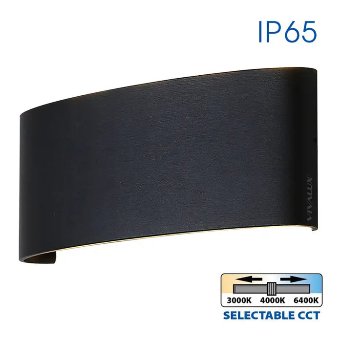 LED FACADE FIXTURE 8W 3000-6400K IP65 BLACK VIVALUX ARUBA - Фасадни тела<<<Външно