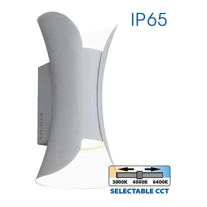 LED FACADE LUMINAIRET 10W 3000-6400K IP65 WHITE VIVALUX BOSTON - Фасадни тела<<<Външно