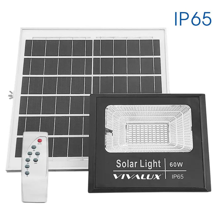 LED FLOODLIGHT 60W 550LM 6400K ISOLA + SOLAR PANEL VIVALUX ISOLA - Соларни прожектори<<<Външно