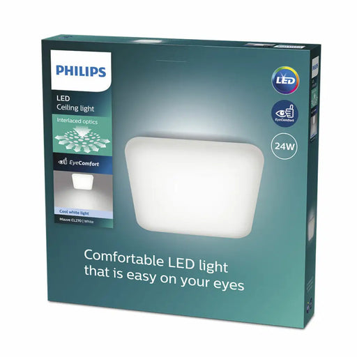 LED Flush-fitting ceiling light Philips mauve 24 W 43 x 43 x 7,5 cm White Metal (4000 K) - Декорация и Осветление<<<Дом