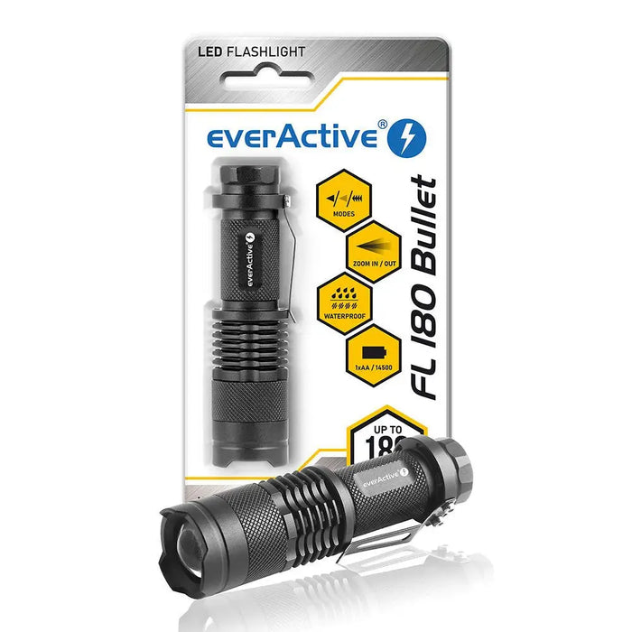 LED handheld flashlight everActive FL-180 ’Bullet’ with CREE XP-E2 LED - FlashlightsOSW-LAT<<<LightingOSW<<<ActionPL