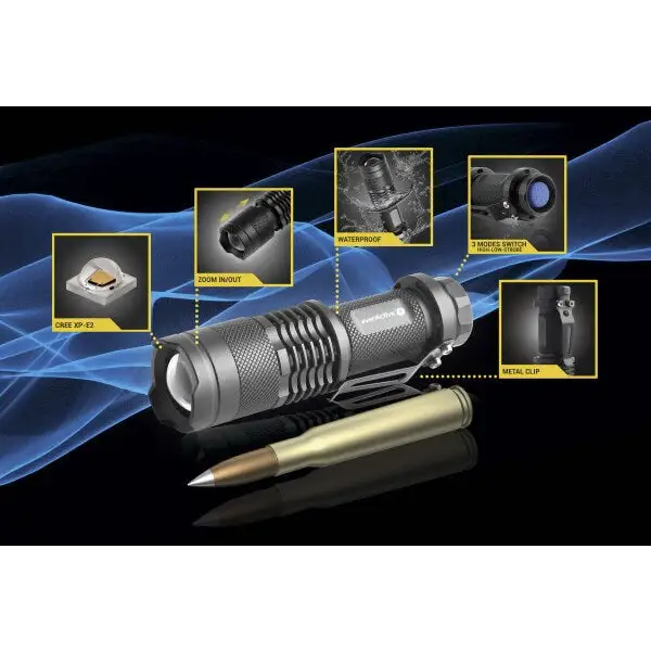 LED handheld flashlight everActive FL-180 ’Bullet’ with CREE XP-E2 LED - FlashlightsOSW-LAT<<<LightingOSW<<<ActionPL