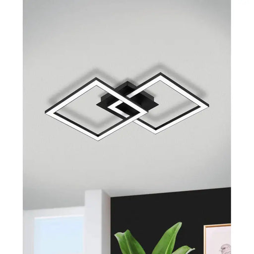 LED LAMP 19.2W 2800LM 3000K BLACK EGLO PALMAVES 2 - LED плафони<<<Вътрешно осветление<<<Осветление<<<Praktiker