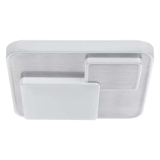 LED LAMP 19.5W 3000K 2300LM 38X38CM SCRATCHED ALUMINUM EGLO LEPRESO - LED плафони<<<Вътрешно