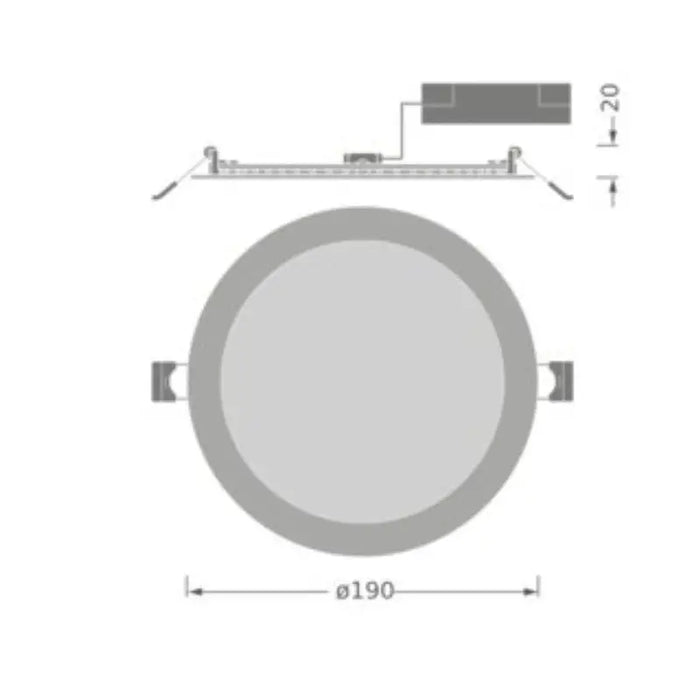 LED LAMP DL SLIM RD 190 E 18W 840 WT EUE LEDVANCE - Диодни лампи за бита<<<Източници на светлина<<<AmperelB2B