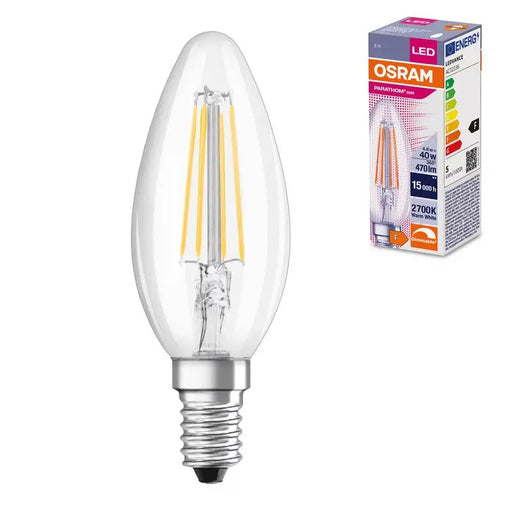 LED LAMP PARATHOM DIM CLB FIL40 4.5W/827 E14 LEDVANCE - Диодни лампи за бита<<<Източници на светлина<<<AmperelB2B