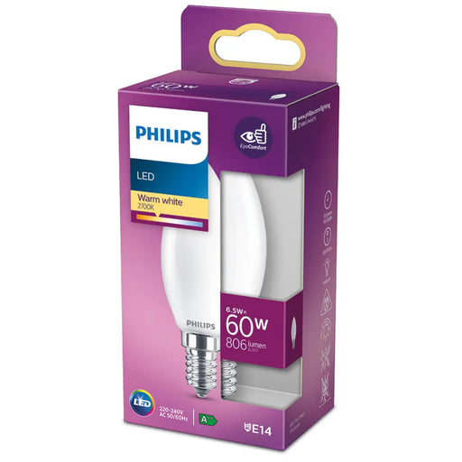 LED lamp Philips Candle E 6,5 W 60 W E14 806 lm 3,5 x 9,7 cm (2700 K) - Декорация и Осветление<<<Дом
