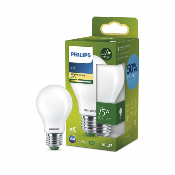 LED lamp Philips Classic A 75 W 5,2 W E27 1095 Lm (2700 K) - Декорация и Осветление<<<Дом Градина<<<BigBuy&&&LED