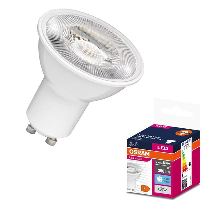 LED LAMP VALUE PLAST PAR16 50 36° 5W/840 GU10 LEDVANCE - Диодни лампи за бита<<<Източници на светлина<<<AmperelB2B
