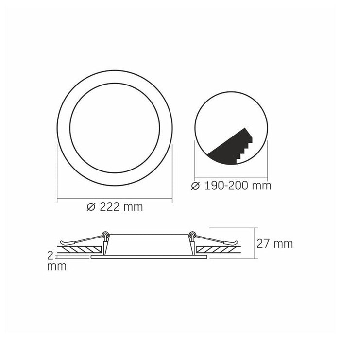 LED LAMP VLE-DLBR-184 DOWNLIGHT RD 18W/4K/WH VIDEX - Диодни тела за бита<<<Източници на светлина<<<AmperelB2B