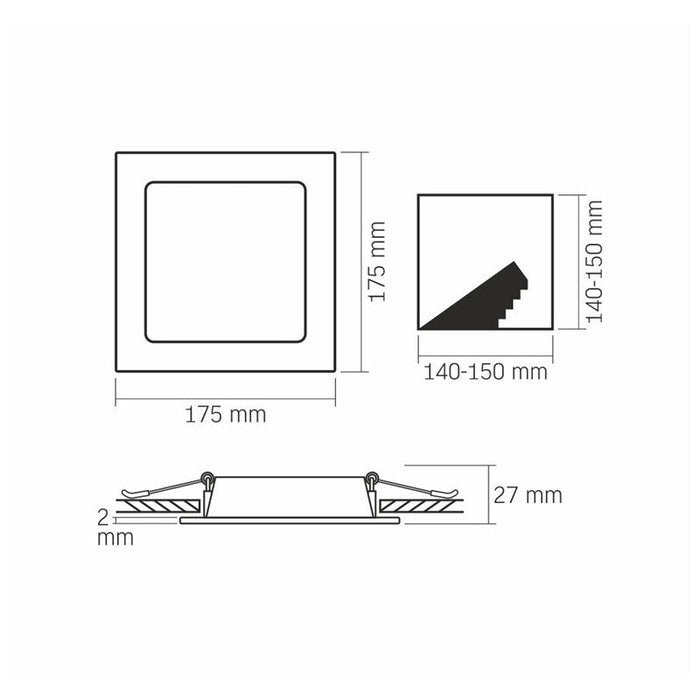 LED LAMP VLE-DLBS-124 DOWNLIGHT SQ 12W/4K/WH VIDEX - Диодни тела за бита<<<Източници на светлина<<<AmperelB2B