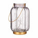 LED Lantern Gift Decor Grey Golden Glass Stripes 14 x 22 x 14 cm 13,5 x 22 x 13,5 cm (6 Units) - Декорация и