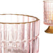 LED Lantern Gift Decor Pink Golden Glass Stripes 10,7 x 18 x 10,7 cm - Декорация и Осветление<<<Дом