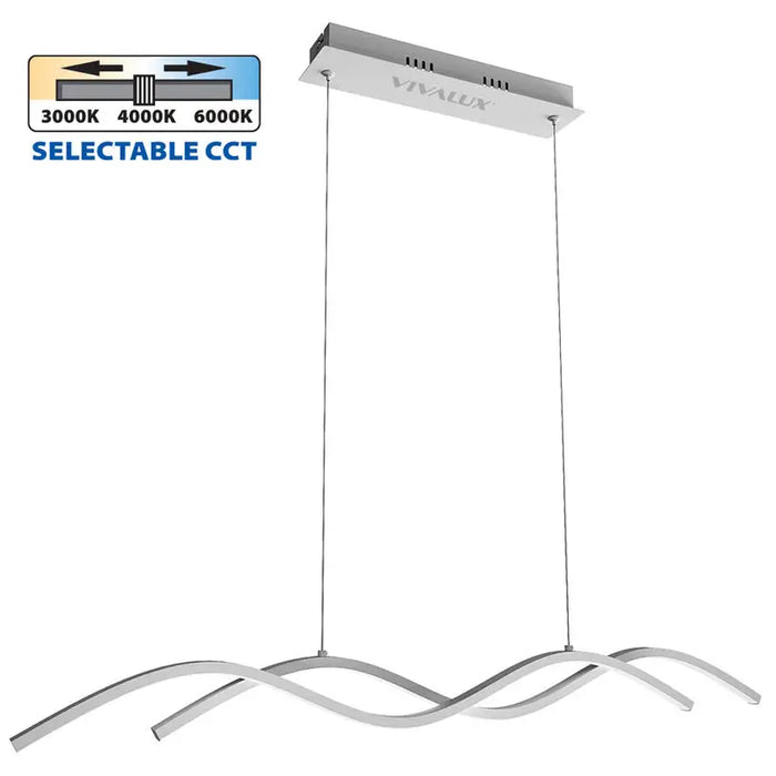 LED PENDANT 27W 3000-4000-6000K 1698LM WHITE VIVALUX LOARA - Пендели<<<Вътрешно
