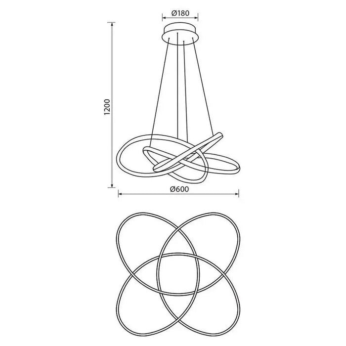 LED PENDANT 60W 3000-4000-6000K 2658LM BLACK VIVALUX MAREA - Пендели<<<Вътрешно