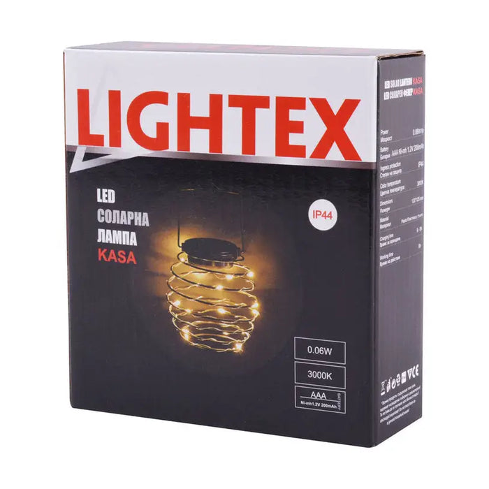 LED SOLAR LANTERN 0.06W 3000K IP44 LIGHTEX KASA - Градински фенери<<<Външно