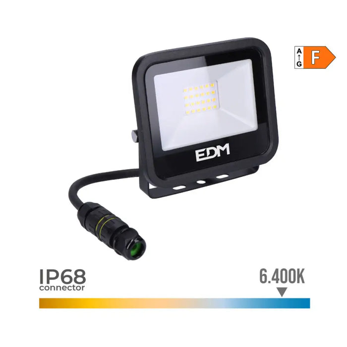LED spotlight EDM 70401 Black Series Black F 20 W 12,4 x 10,6 x 2,8 cm (6400 K) - Декорация и Осветление<<<Дом