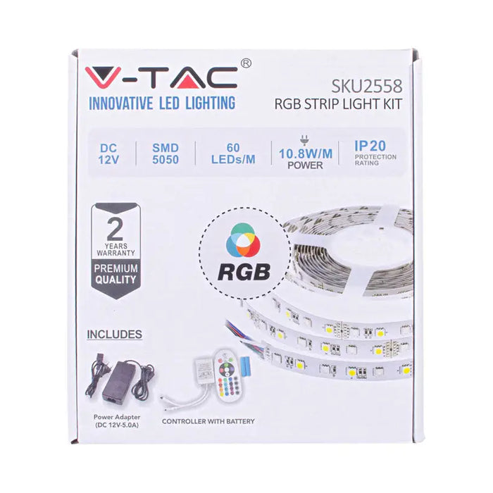 LED STRIP KIT 7/10W 60/5M IP20 RGB V-TAC - LED ленти и аксесоари<<<Вътрешно осветление<<<Мебели и