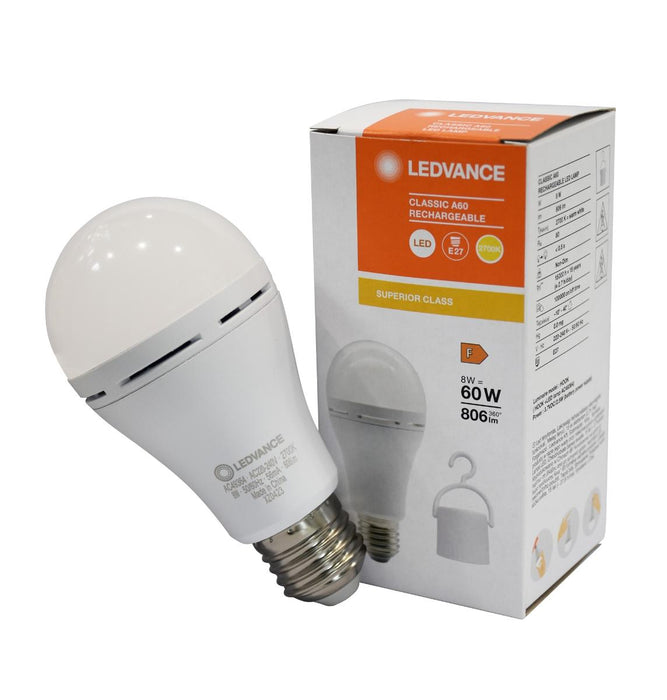 LED LAMP WITH LI-ION BATTERY E27 2700K 8W