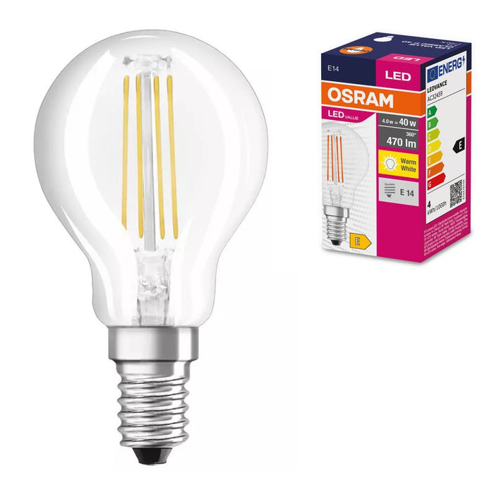 LED LAMP VALUE FILAMENT CLP40 470lm/827 E14 LEDVANCE