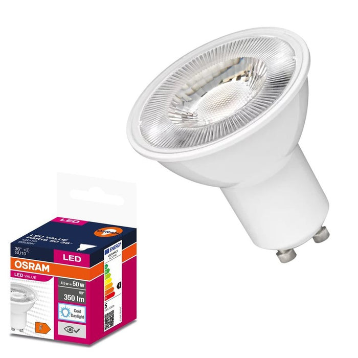 LED LAMP VALUE PLAST PAR16 50 36° 5W/865 GU10 LEDVANCE