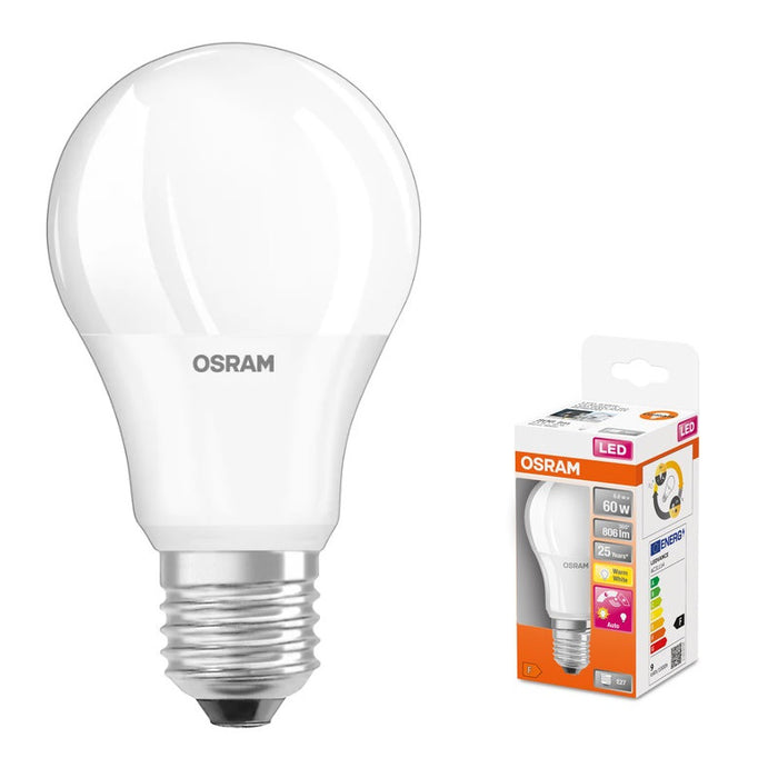 LED LAMP CLA60 240° 9.5W/827 E27 DAYLIGHT SENSOR LEDVANCE