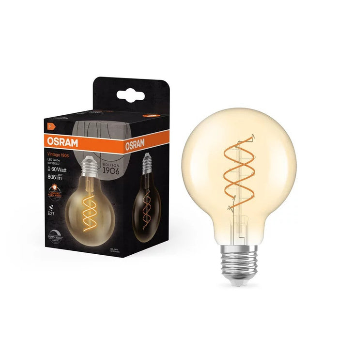 LED LAMP VINTAGE 1906 CLA60 G80 GOLD 60 DIM 8W/922 E27 LEDVANCE
