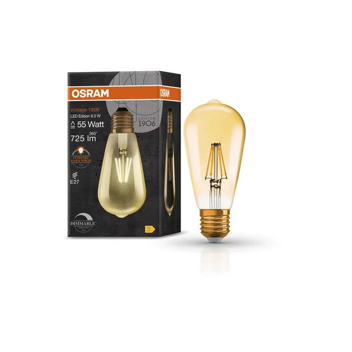 LED LAMP VINTAGE 1906 LED DIM CL EDISON GOLD55 6.5W/824 E27 LEDVANCE