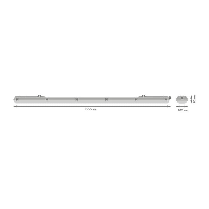 LED LAMP DAMP PROOF HOUSING E IP65 600 E 2XLAMP IP65 LEDVANCE