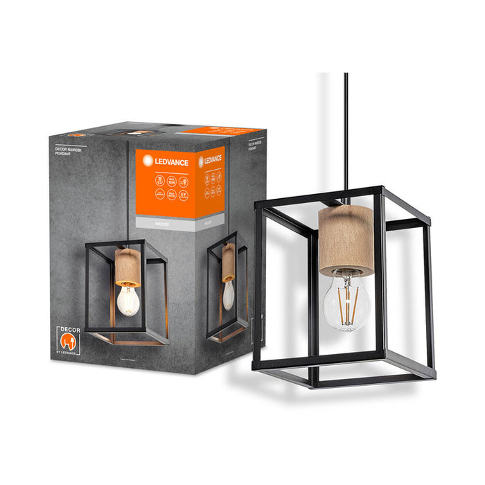 PENDANT E27 NAIROBI BLACK/WOOD LEDVANCE NAIROBI