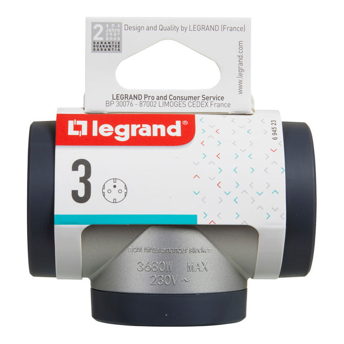 ADAPTER 3 SOCKETS T-SHAPED LEGRAND 694523